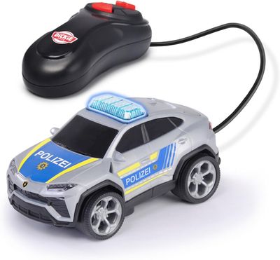 Dickie - Lamborghini Police Filo 13cm - Véhicule Filoguidé - Voiture Gyrophares