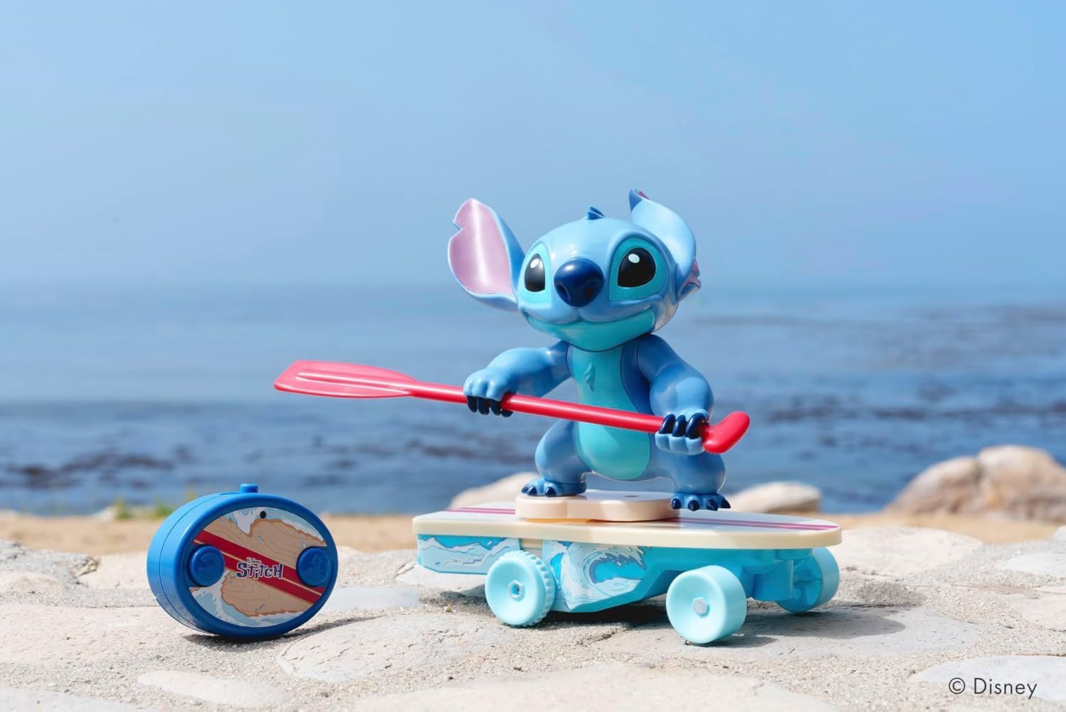 Jada - Stitch Surfer RC - Véhicule de 25cm radiocommandé - Tourne à 360 degrés -