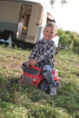 Big Power WorkWorkers Maxi Firetruck, camion de pompier très solide avec Pistolet à Eau, pneus en matériau Souple, Rouge, supportant 50 kg. pour Enfants à partir de 2 Ans