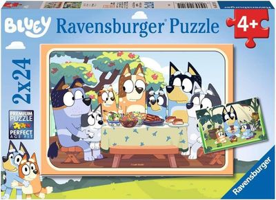 Ravensburger - Puzzle Enfant - Lot de 2 Puzzles 24 pièces - C&#39;est Parti avec Bluey ! - Fille ou garçon dès 4 Ans - Puzzle de qualité supérieure - 2 Posters
