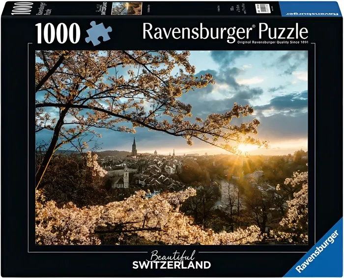 Puzzle Berne cerisier en fleurs Beautiful Switzerland, Suisse  1000 pièces, 70x50 cm, dès 14 ans