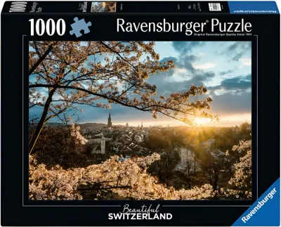 Puzzle Berne cerisier en fleurs Beautiful Switzerland, Suisse  1000 pièces, 70x50 cm, dès 14 ans