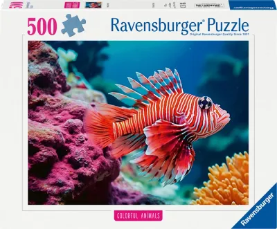 Puzzle Poisson-lion rouge Colorful Animals, 500 pièces, 49x36 cm, dès 12 ans