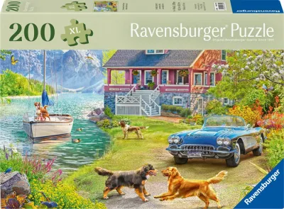 Puzzle Maison d&#39;été au bord du lac, 200 pièces. XXL, 42.2x29.2 cm, poster, dès 9 ans