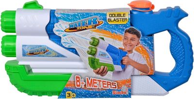 Waterzone Double Blaster/Pistolet à Eau/Mécanisme de Pompe/Double Jet/Volume du réservoir : 900 ML/Portée : 8 m