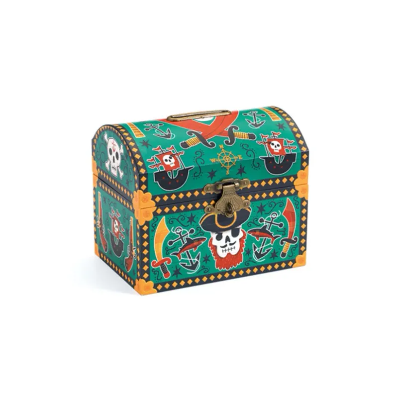 Djeco Tirelire coffre de pirate avec clef