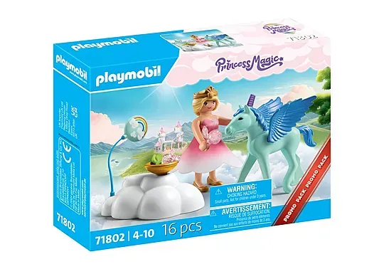 Playmobil Princess Magic Cheval Princesse et poulain ailé, nuage et accessoires, Promo-Pack!