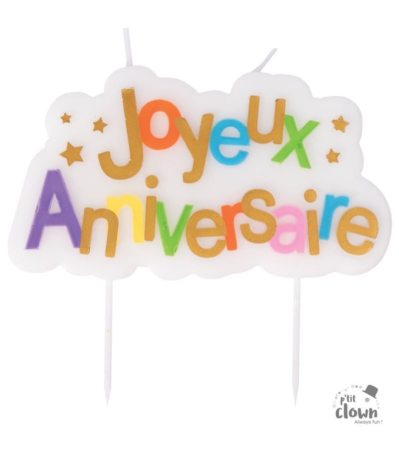 Bougie Joyeux Anniversaire 11x6 cm