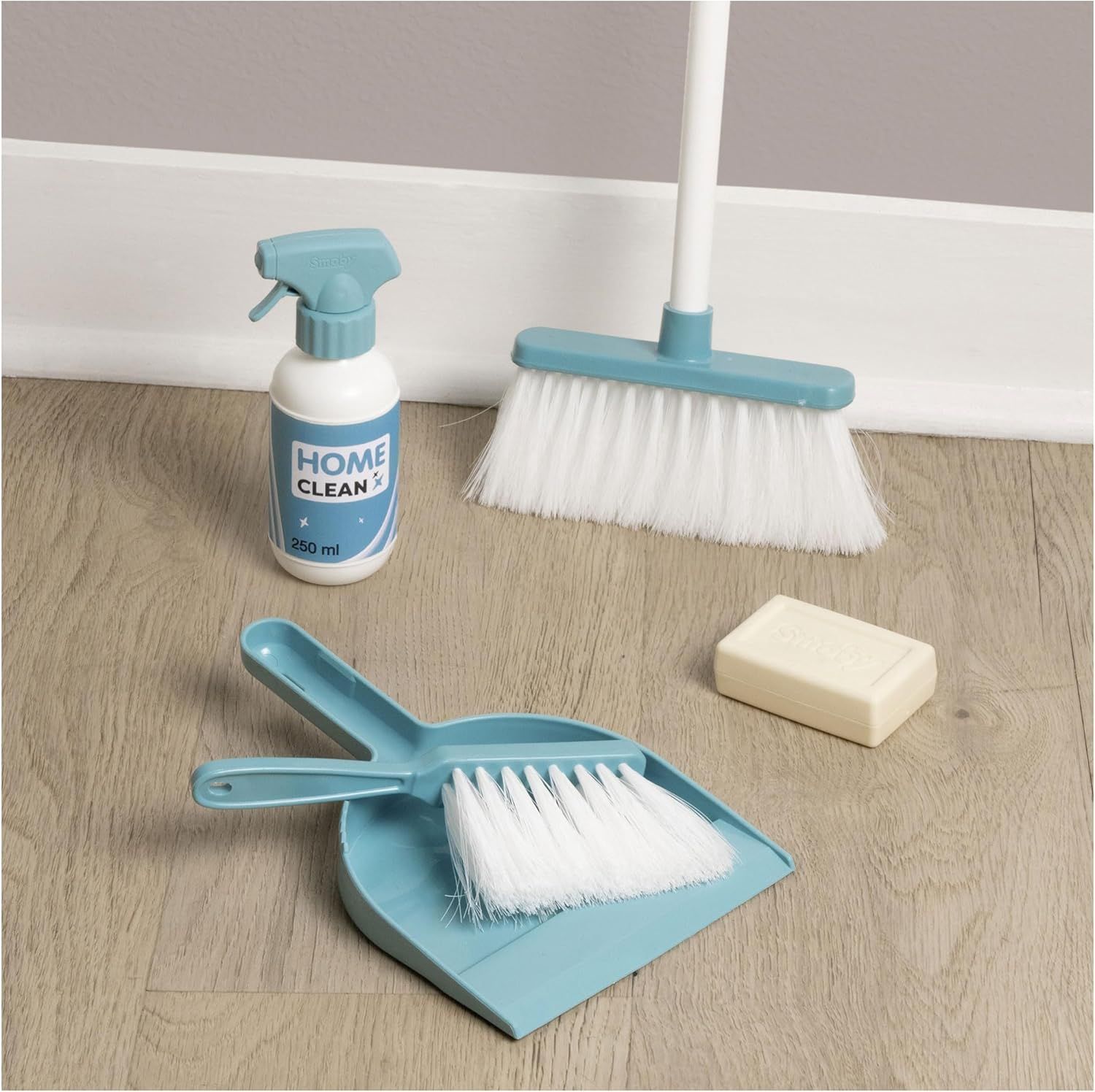 Smoby - Set Ménage XL - 6 Accessoires - Balai, Balayette, Pelle, Savon, Flacon Spray, Raclette - A Partir de 3 Ans