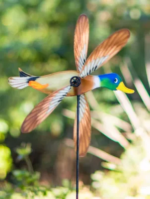 Éolienne Paddle Spinner Duck canard,  hauteur 110 cm, largeur 53 cm, résistant aux intempéries et UV