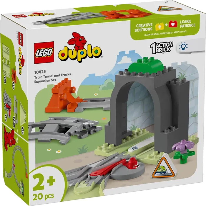 Set d&#39;extension Les rails et le tunnel du train, Lego Duplo, 20 pcs., dès 2 ans