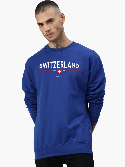 Swiss Vision Pull Sweat-shirt Suisse depuis 1291, couleur bleu océan