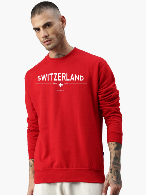 Swiss Vision Pull Sweat-shirt Suisse depuis 1291, couleur rouge