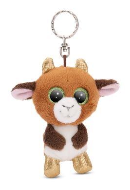 NICI Porte-clés en peluche  GLUBSCHIS Chèvre Zoggy 9 cm Marron - avec Anneau métallique pour accrocher aux clés et au Sac