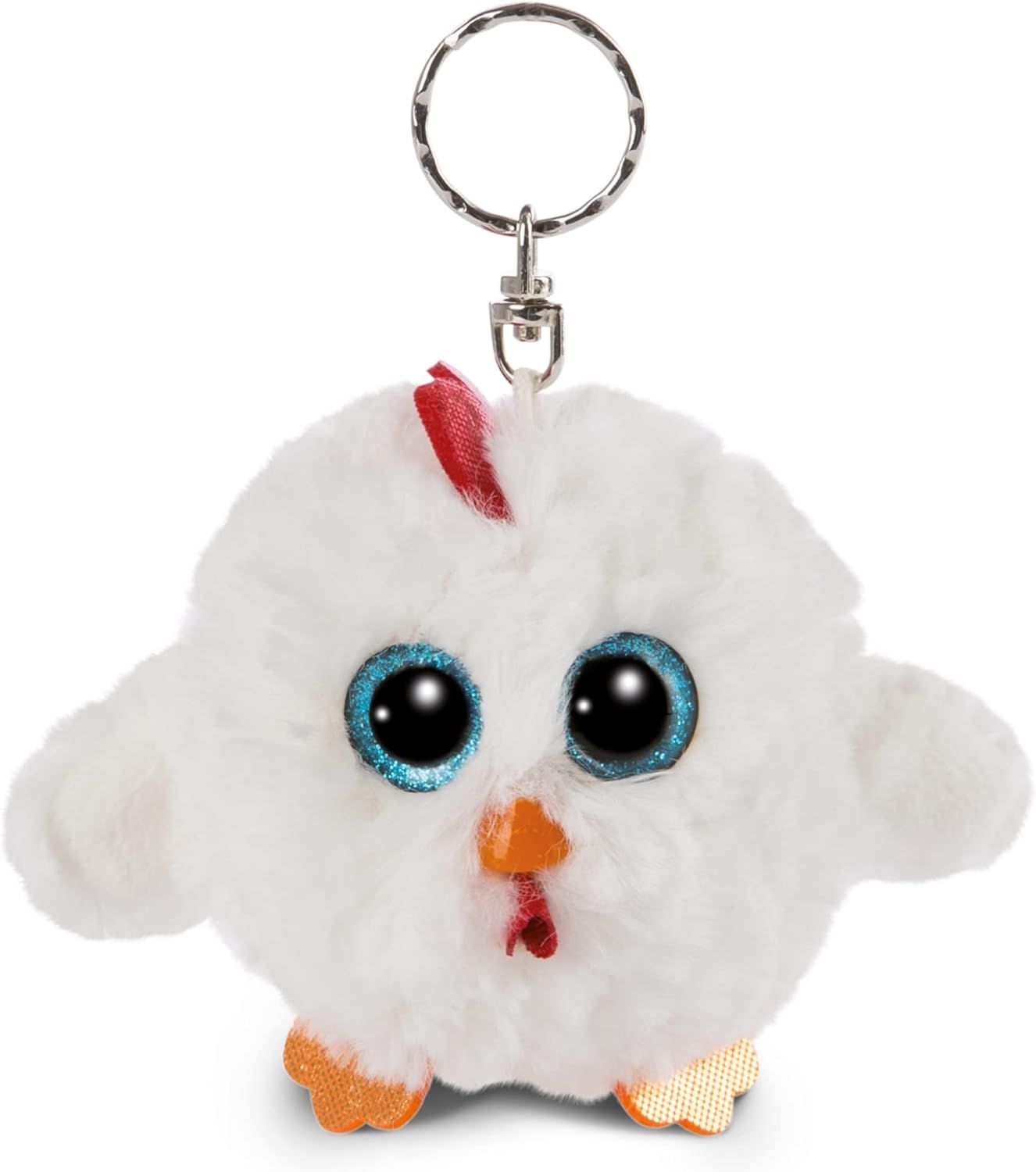 NICI Glubschis : l’Originale – Henlou la Poule Porte-clés de Glubschis 9cm – Pendentif en Peluche pour Cordons, Porte-clefs