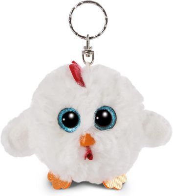 NICI Glubschis : l’Originale – Henlou la Poule Porte-clés de Glubschis 9cm – Pendentif en Peluche pour Cordons, Porte-clefs