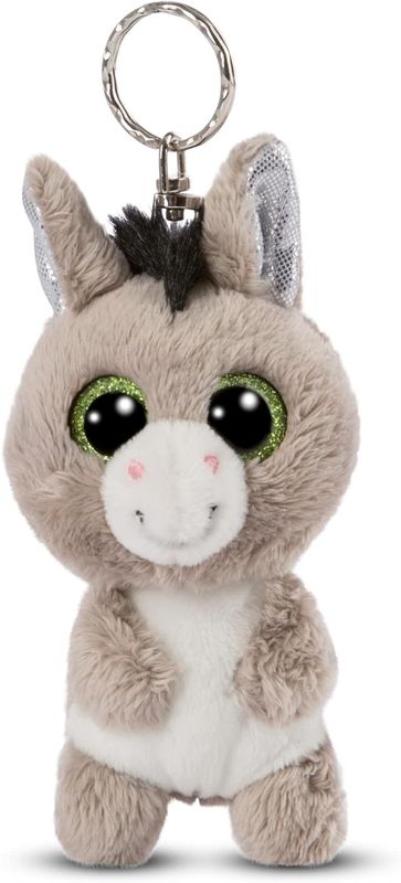 NICI Glubschis : l’Originale – Âne Donki en Porte-clés Glubschis 9cm – Pendentif en Peluche pour Cordon, Porte-Clef