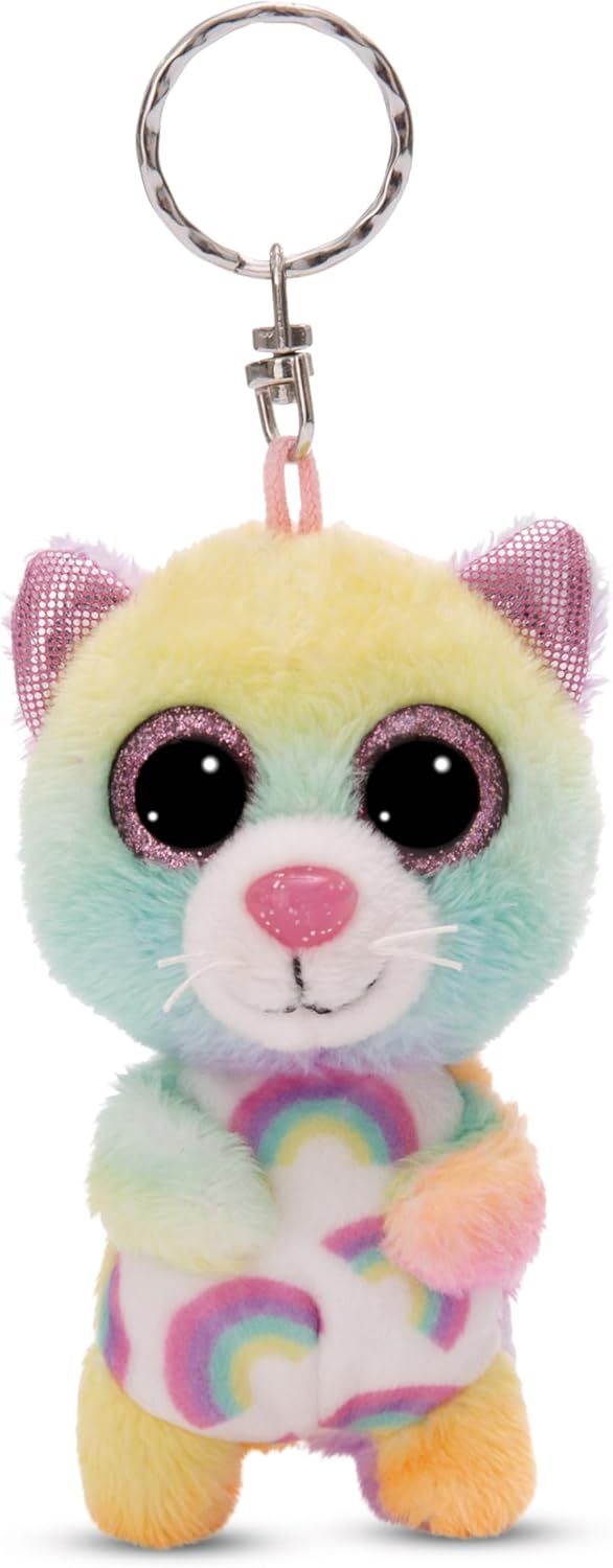NICI Porte-clés peluche GLUBSCHIS Chat Miss Mellie 9 cm coloré