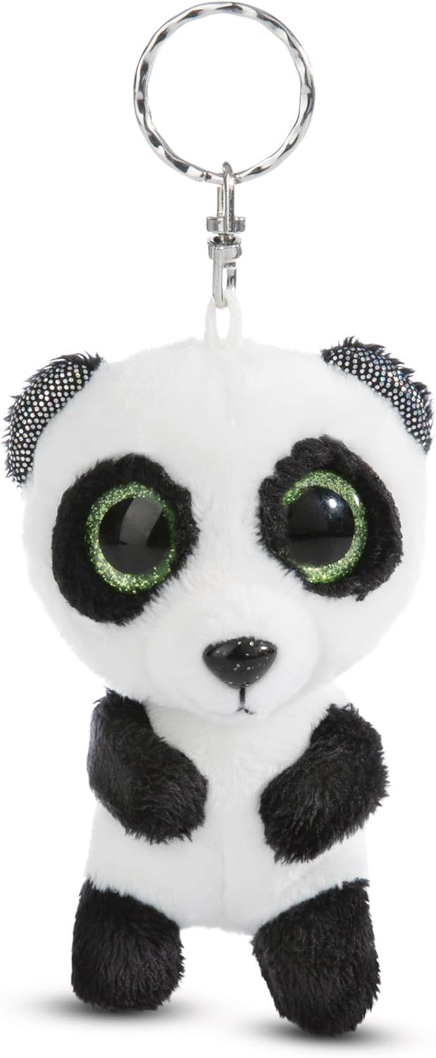 NICI Porte-clés peluche GLUBSCHIS Panda Peppino 9cm Blanc - Pendentif Animal avec Anneau métallique pour accrocher aux clés