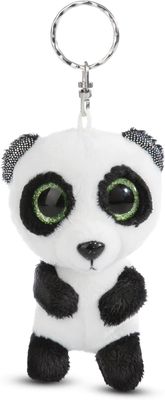 NICI Porte-clés peluche GLUBSCHIS Panda Peppino 9cm Blanc - Pendentif Animal avec Anneau métallique pour accrocher aux clés