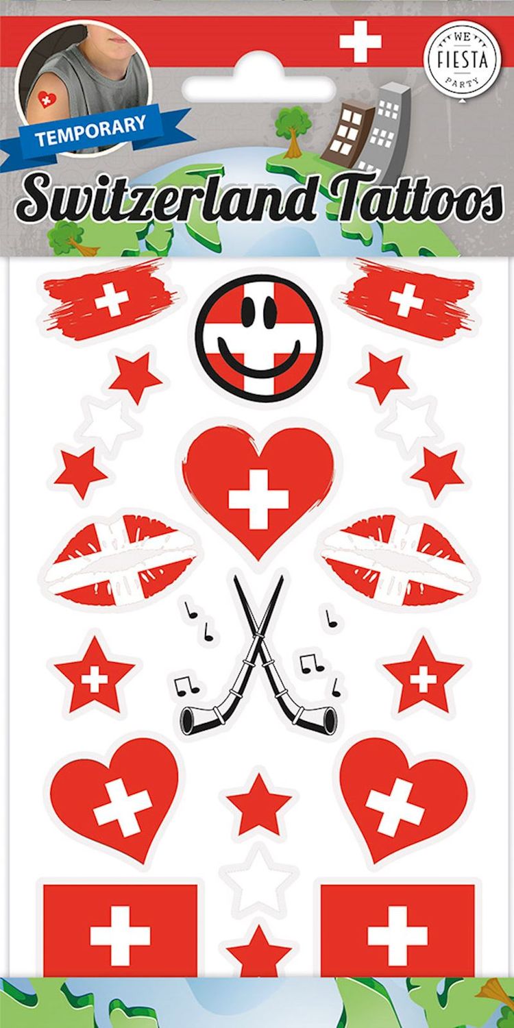 Set de tattoo Suisse pour la peau, tatouages pour les fans, pour le foot, hockey
