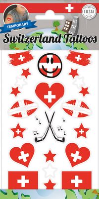 Set de tattoo Suisse, tatouages pour les fans, pour le foot, hockey