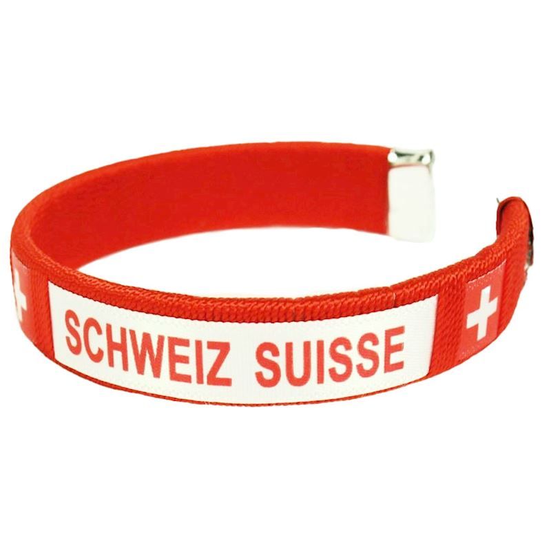 Bracelet en tissu fil  Suisse, Switzerland, pour les fans de foot, hockey