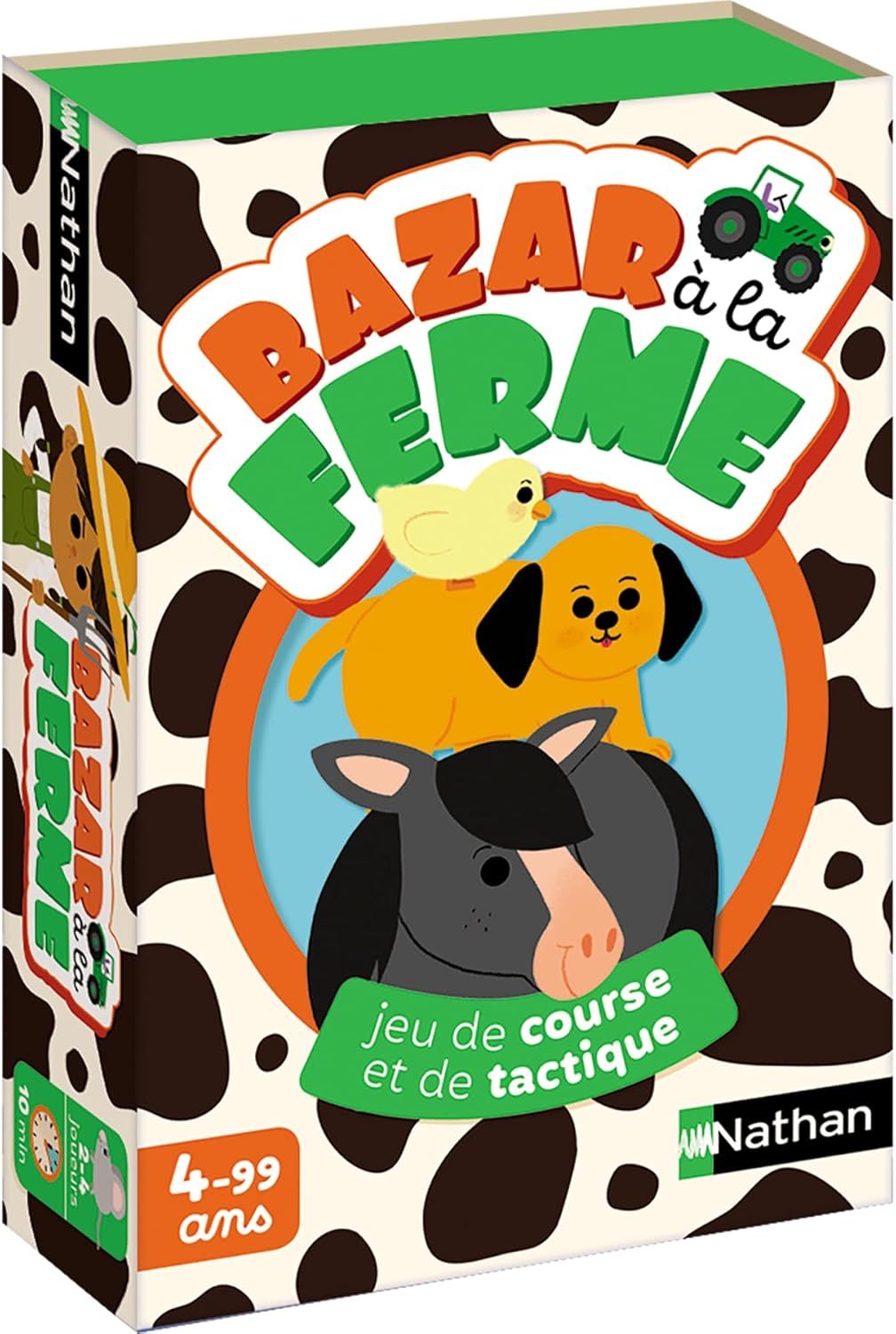 Nathan - Bazar à la Ferme , Jeu de Cartes Pour Enfant dès 4 ans , Jeu Stratégique et Tactique , thème Animaux , Réalise la plus haute pyramide , Règles Simples , Famille et Enfants , 2 à 4 joueurs