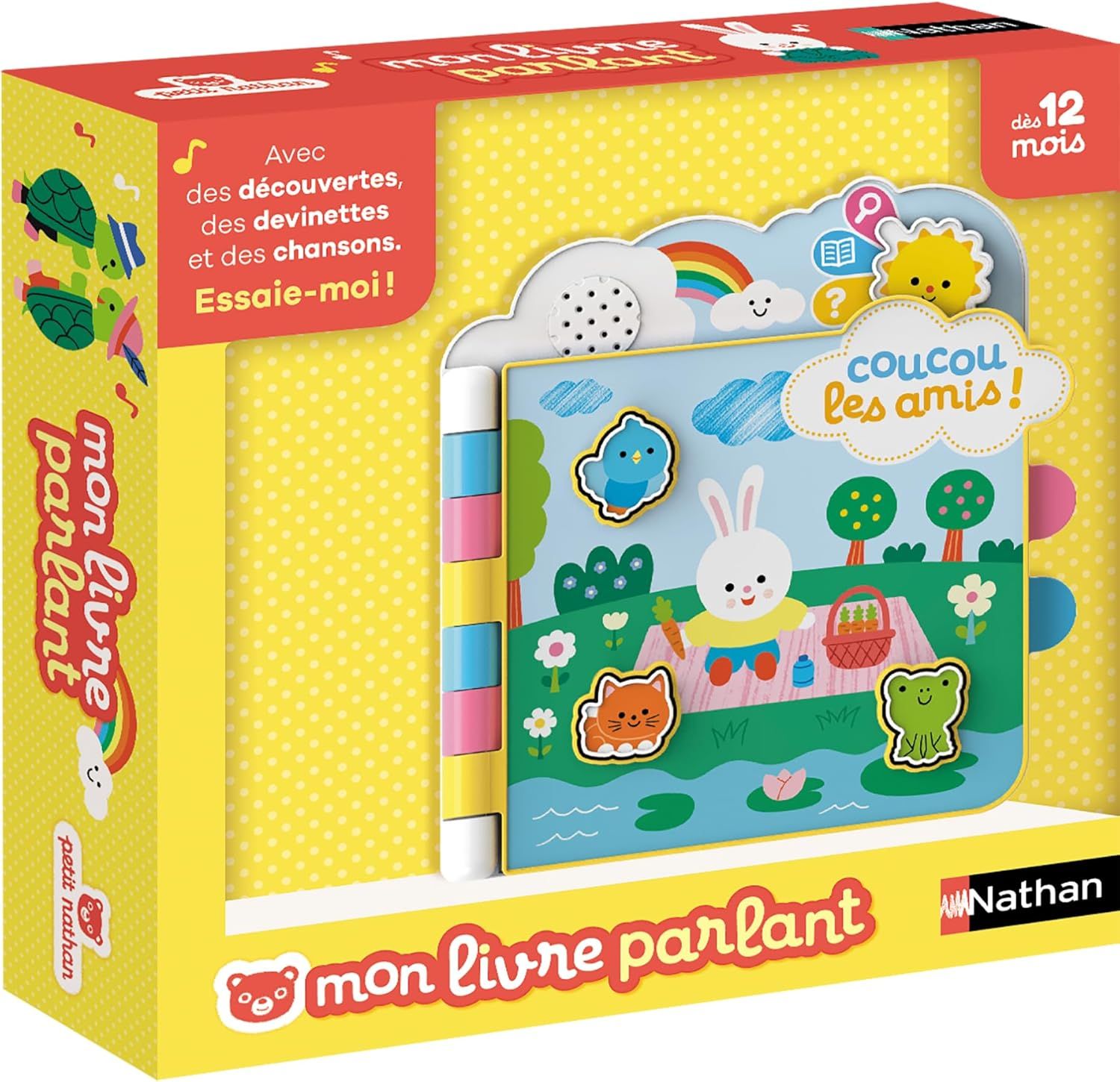 Nathan - Mon Livre Parlant - Livre bébé et Enfant interactif - 3 Modes de Jeu - Histoires, Apprentissage et découvertes - comptines - dès 12 Mois