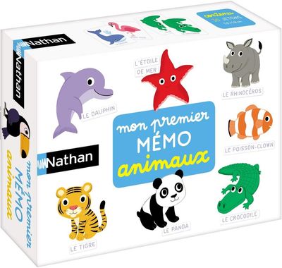 Nathan - Mon Premier Mémo Animaux - Jeu de Mémoire - Découverte des Animaux Du Monde - Jeu Educatif - A Jouer en Famille - Pour Enfants dès 2 ans