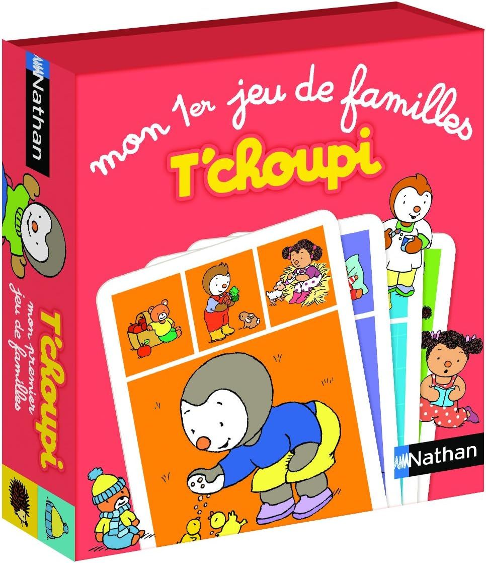 Nathan - Mon 1er Jeu de Familles T&#39;choupi - Jeu de Cartes 7 Familles - Apprendre à Jouer Ensemble - Se Joue de 1 à 4 Joueurs - Pour Enfants à partir de 3 ans