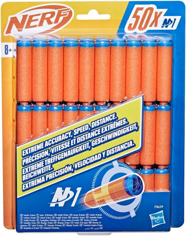 Nerf N Series, Recharge de 50 Fléchettes N1, Fléchettes en Mousse Compatibles avec Les Blasters Nerf N Series