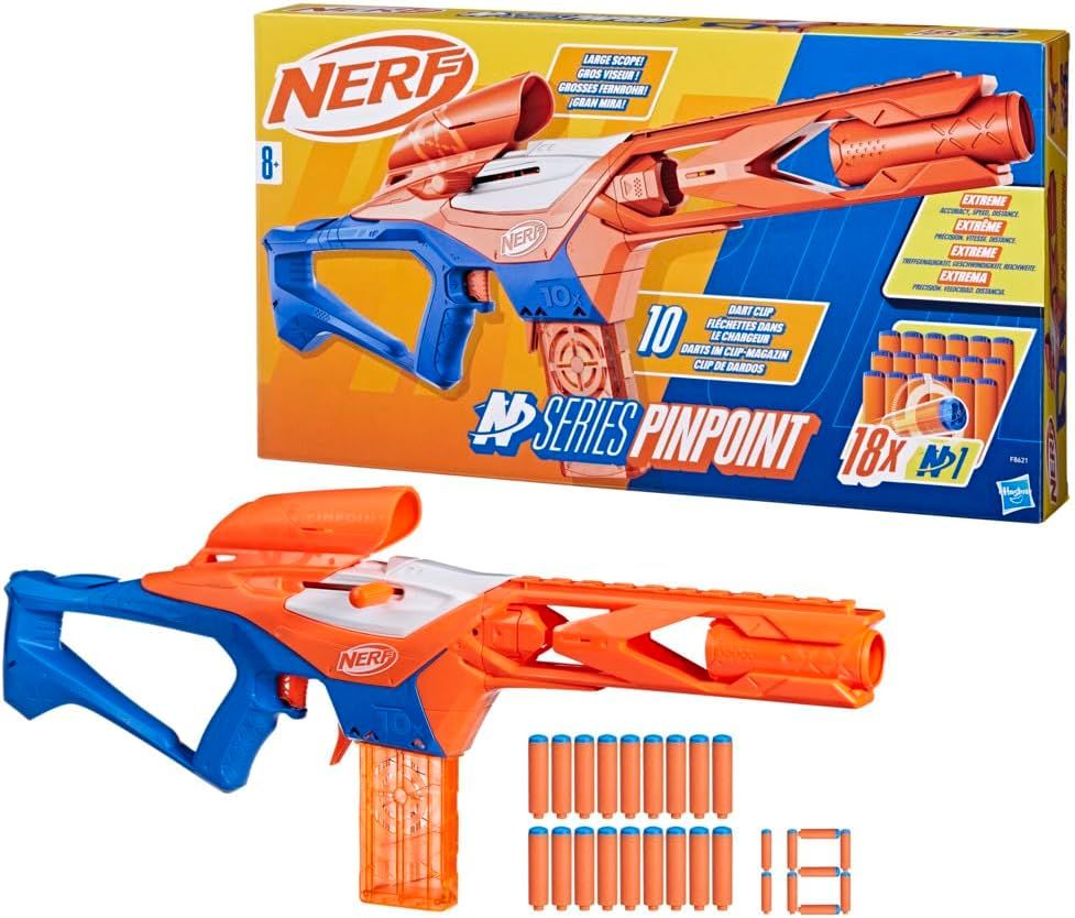 Nerf N Series Pinpoint, Blaster de Précision à Longue Portée, Inclut 18 Fléchettes en Mousse N1