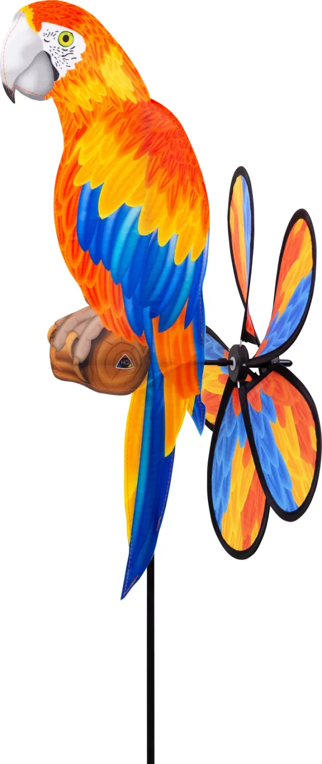 Éolienne Spin Critter perroquet polyester, 24x61 cm, résistant aux intempéries et UV