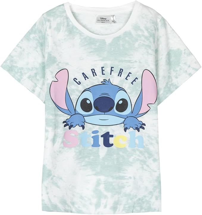 Stitch T-Shirt pour Filles et garçon, Design &#39;Carefree&#39;, taille 8 ans
