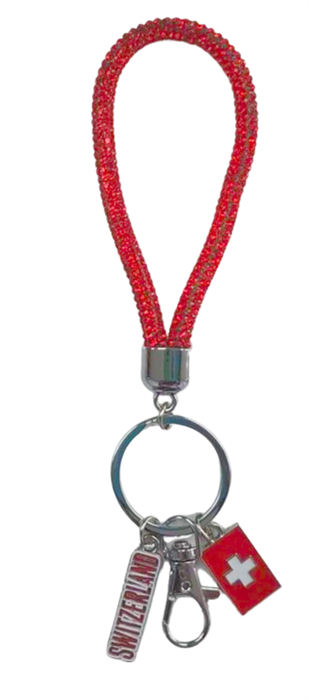 Porte-clés Suisse avec cordelette