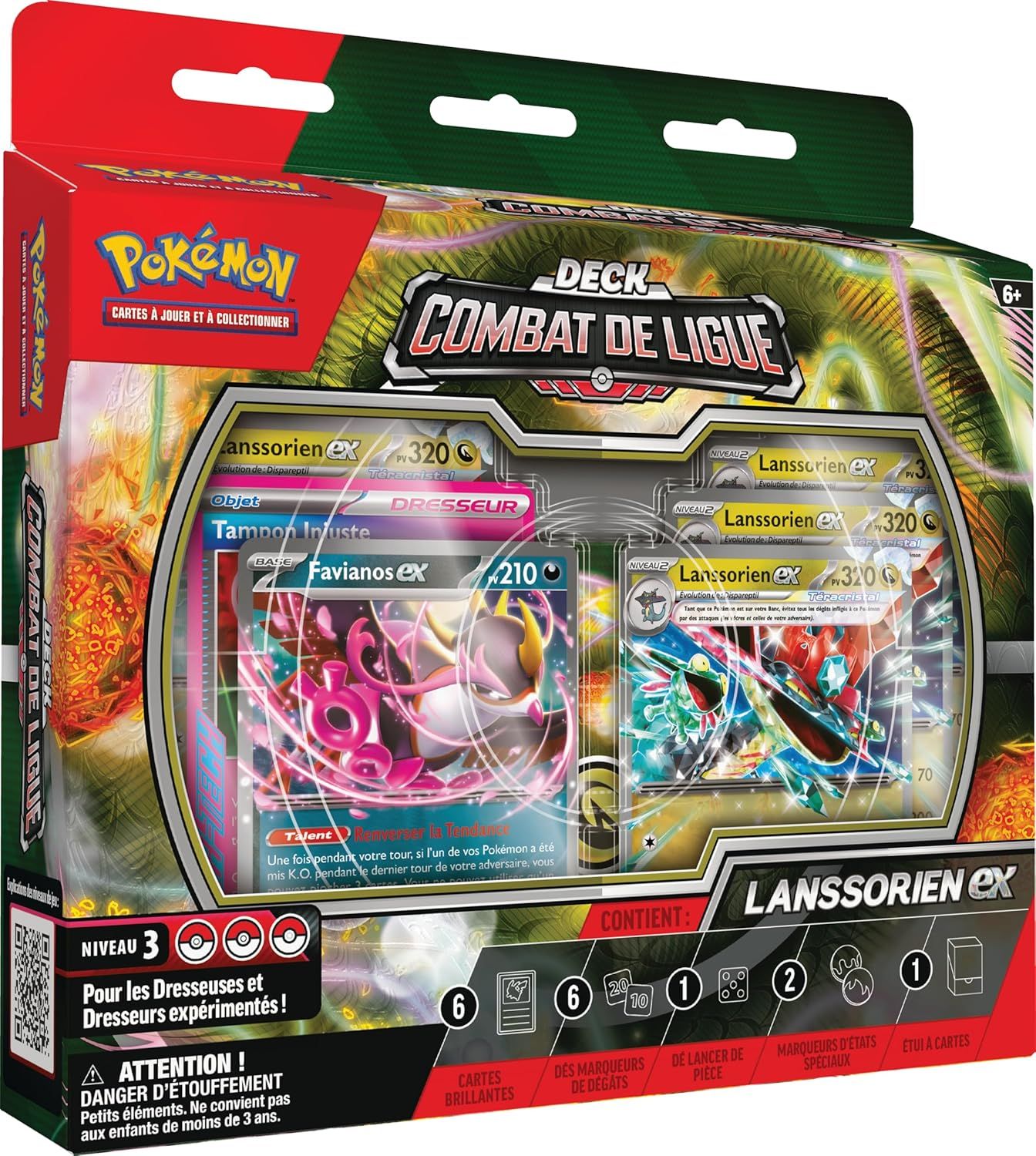 Pokémon: Deck Combat de Ligue Lanssorien-ex du JCC Pokémon (1 Deck prêt à l’Emploi de 60 Cartes Contenant Lanssorien-ex et Favianos-ex)