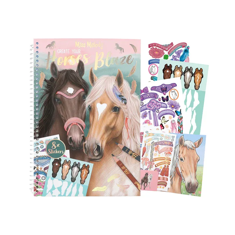 Livre de coloriage cheval Horses Blaze Miss Melody