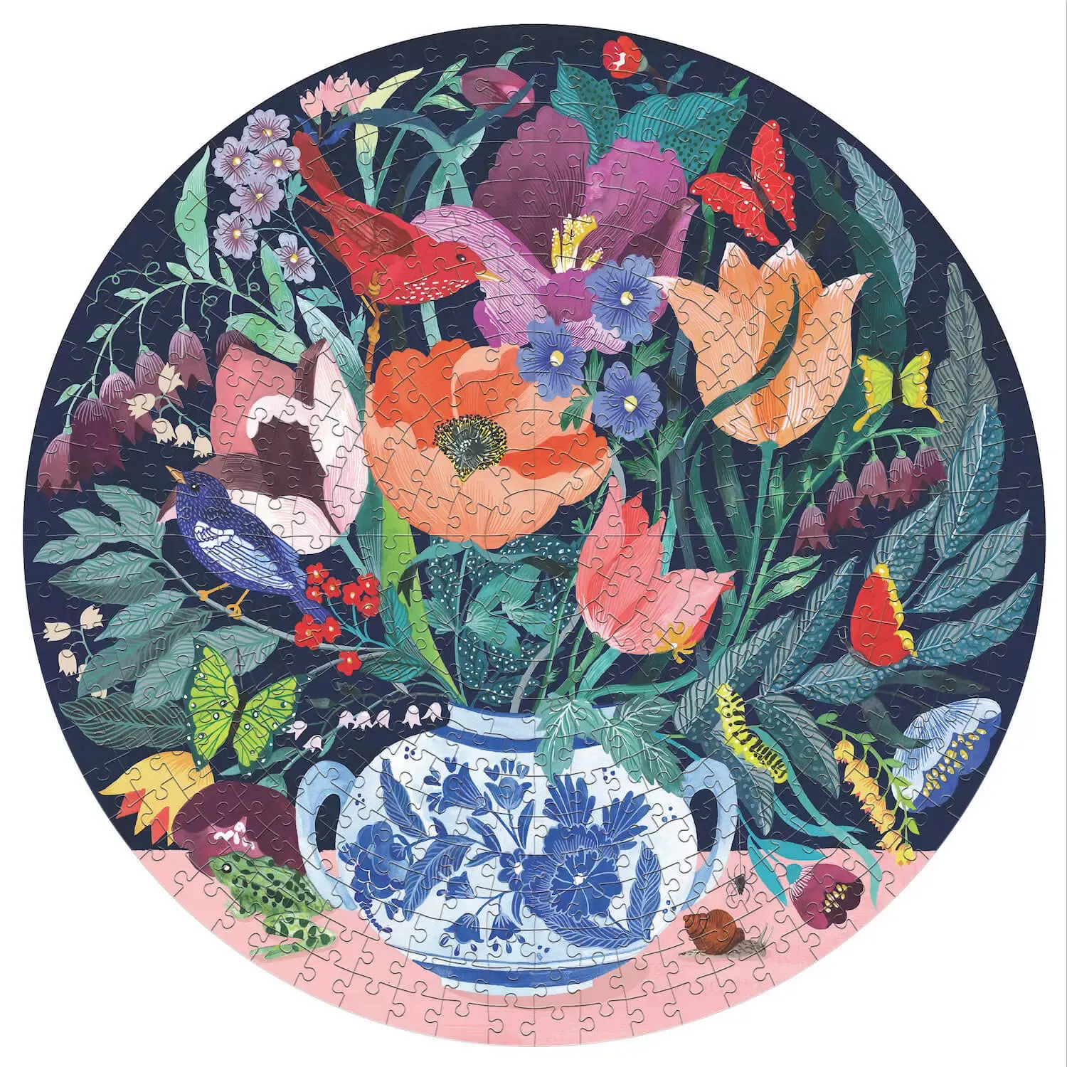 Puzzle Eeboo Still life with flowers 500 pièces rond