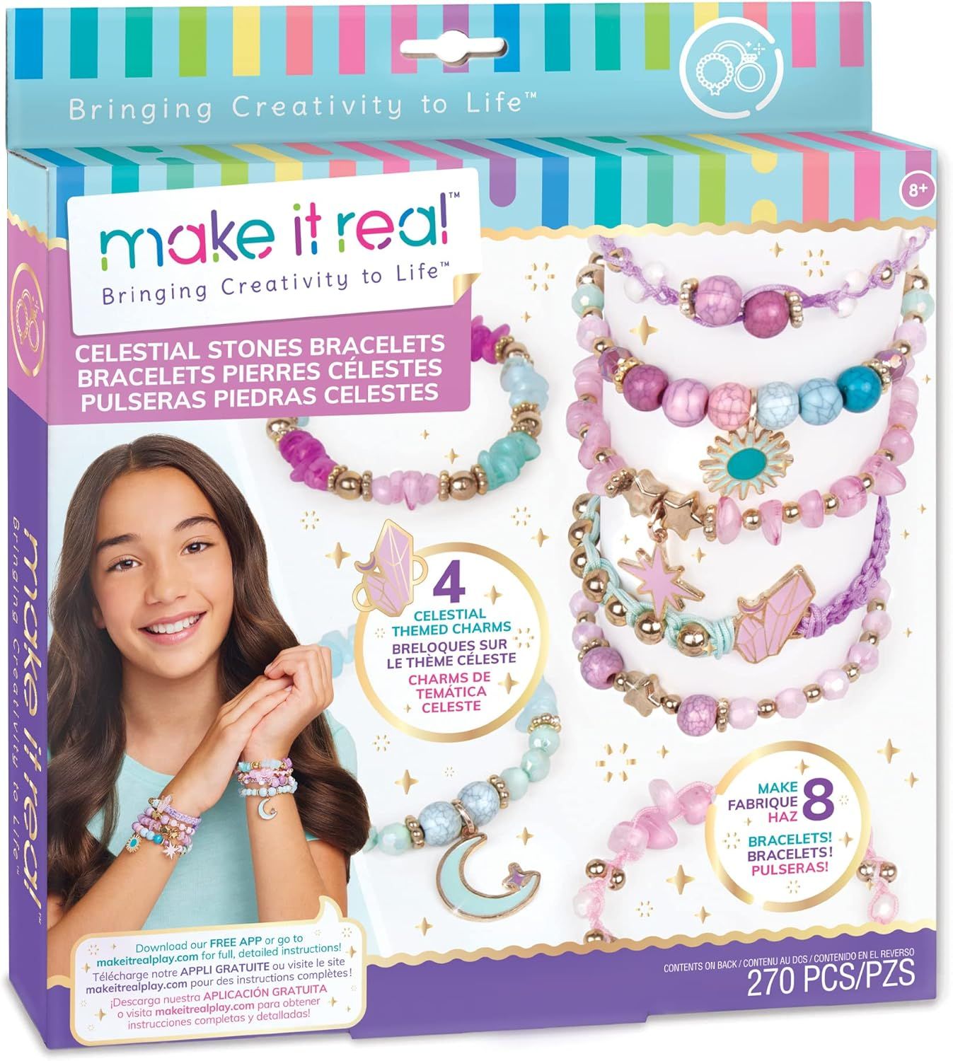 Make It Real Bracelets de pierre céleste, ensemble créatif