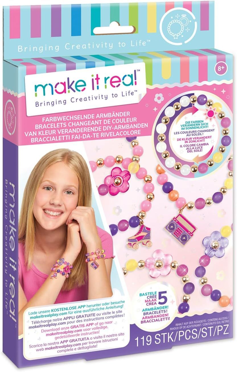 Make It Real  Kit de bracelets à changement de couleur avec perles magiques