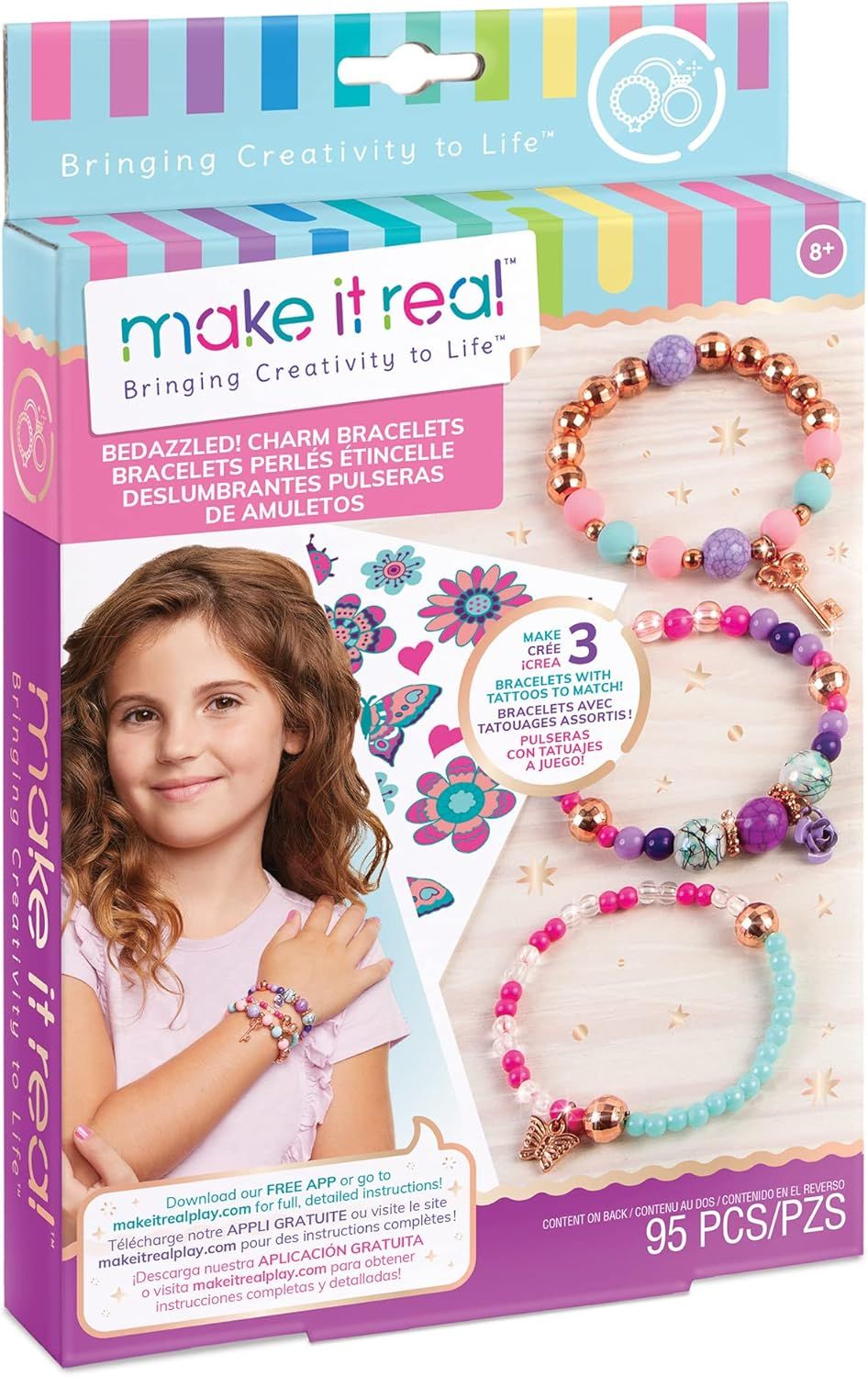 Make It Real Bedazzled! Charm Bracelets Blooming créativité. DIY Charm Bracelet Perlés étincelle