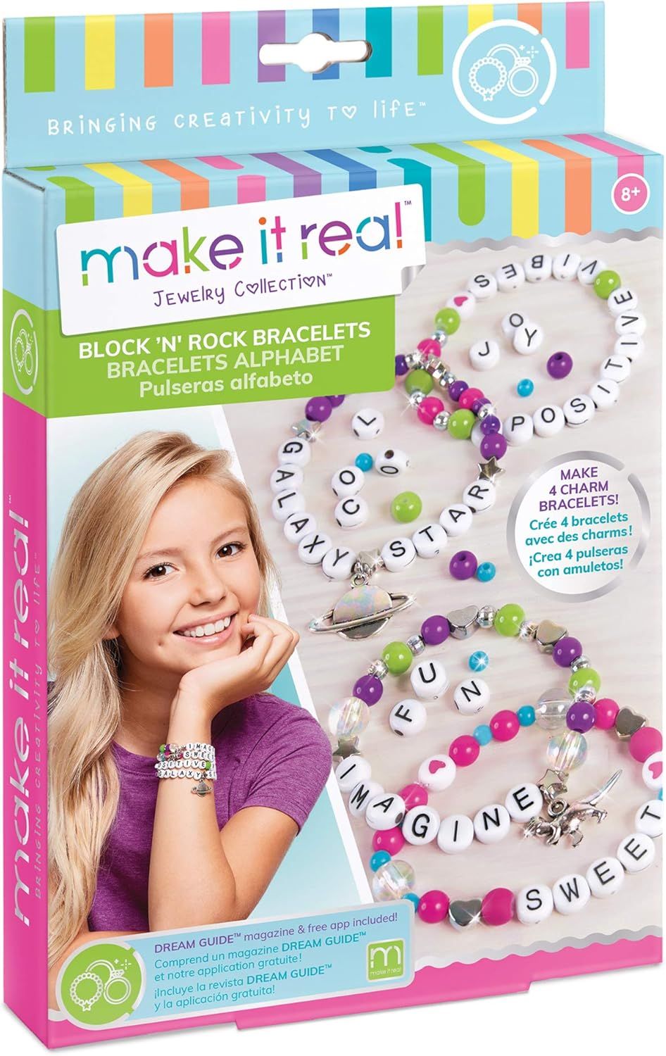 Make It Real  Rock Bracelets - Alphabet Letter Perles &amp; Charms