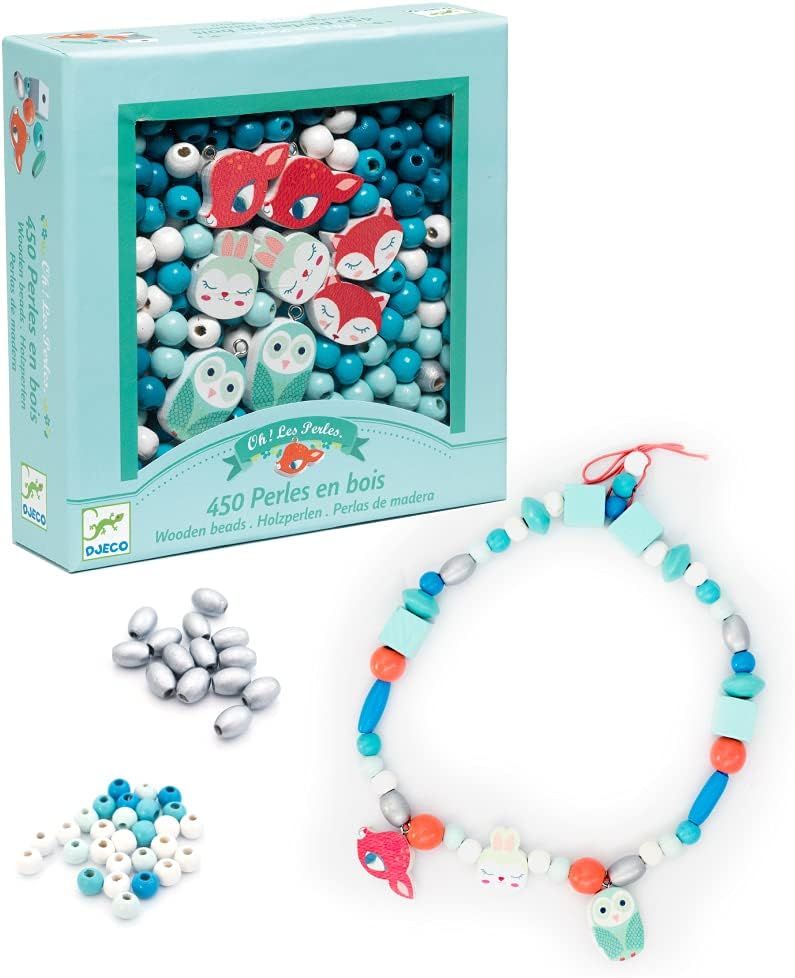 Djeco Perles en bois, Petits animaux