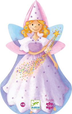 Djeco Puzzle 36 pièces, la fée et la licorne