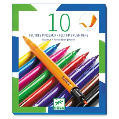 Djeco Feutres stylos pinceaux double embout couleur classique