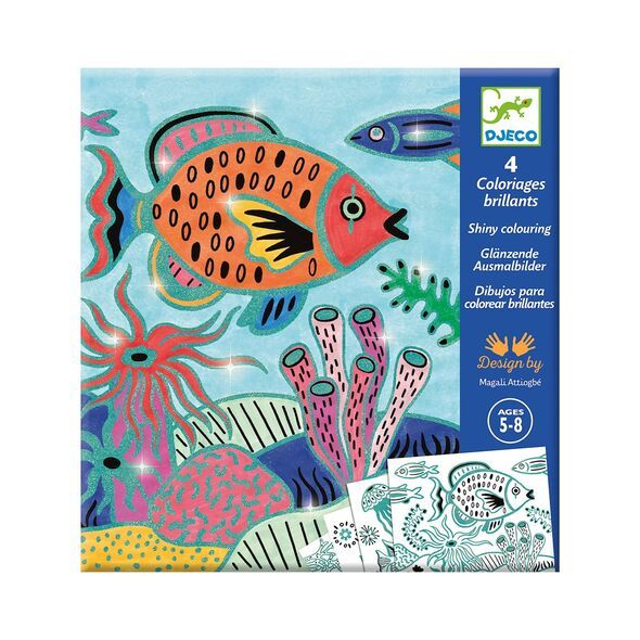 Djeco 4 coloriages brillants Sous la mer