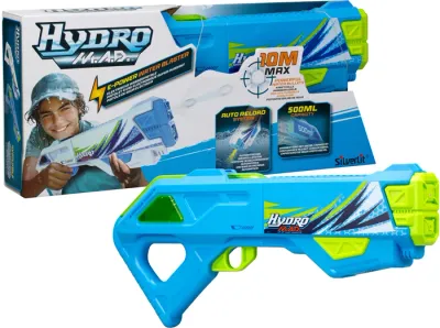 Hydro M.A.D Foudroyeur à eau, pistolet à eau  blaster électrique, 47 cm, batterie inclus,  dès 8 ans