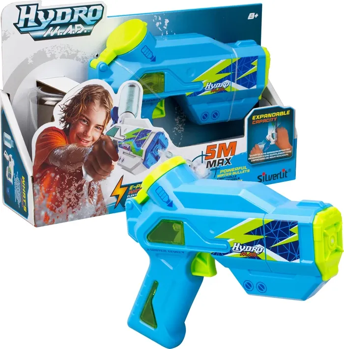 Hydro M.A.D Mini Single Pack, pistolet à eau,  1 foudroyeur à eau électrique, 19 cm, batterie inclus, dès 8 ans