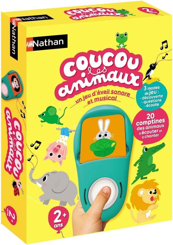 Nathan - Coucou les Animaux, Jeu d'Eveil Sonore et Musical Interactif, Educatif, Cartes Electronique, Découvre les Animaux en Chanson à travers 20 Comptines